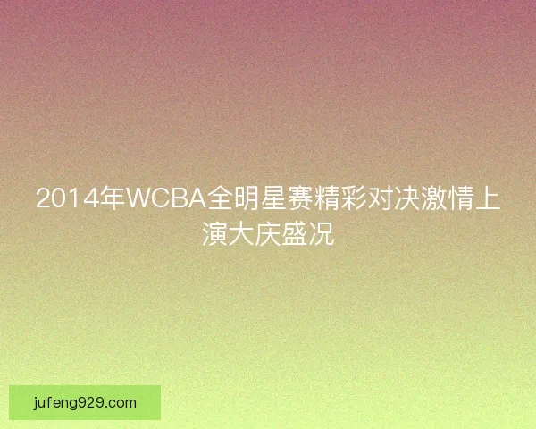 2014年WCBA全明星赛精彩对决激情上演大庆盛况
